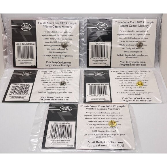 Betty Crocker Winter Olympics Commemorative Pin Set 2002 Salt Lake City Utah - Picture 2 of 6